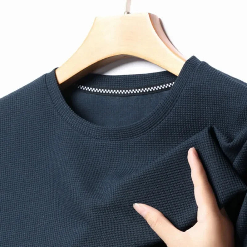 Men’s Waffle-Texture Crew-Neck T-Shirt