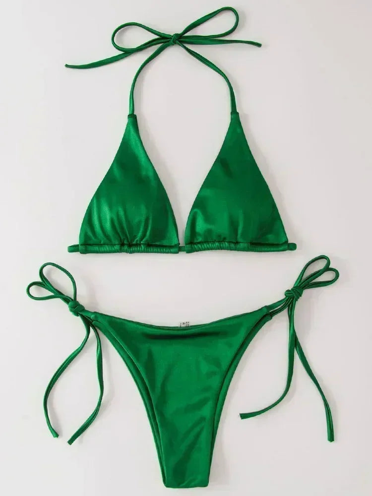 Shiny Halter Bikini