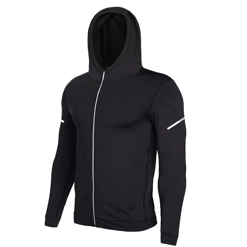 Hooded Long Sleeve Full Zip Running Sports Jacket