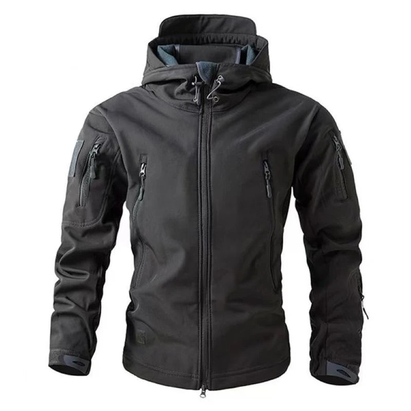 Men's Hooded Multi-Pocket Softshell Jacket