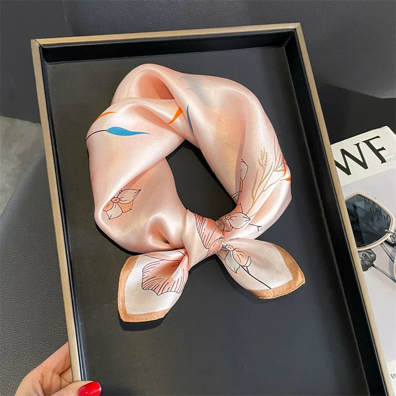 Printed Small Square Scarf for Neck and Hair Styling
