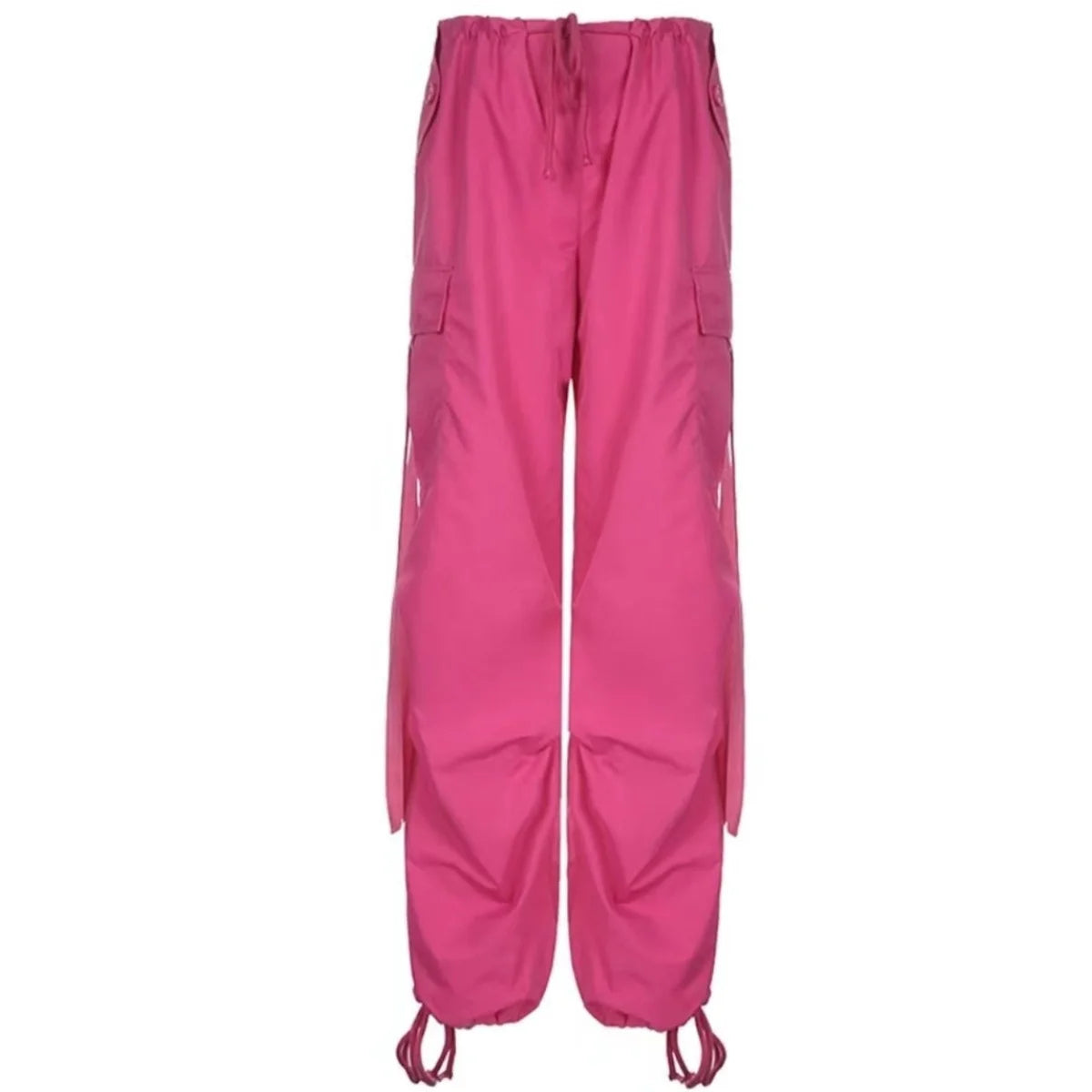 Women's Cargo Pants with Hanging Ties and Adjustable Leg Openings