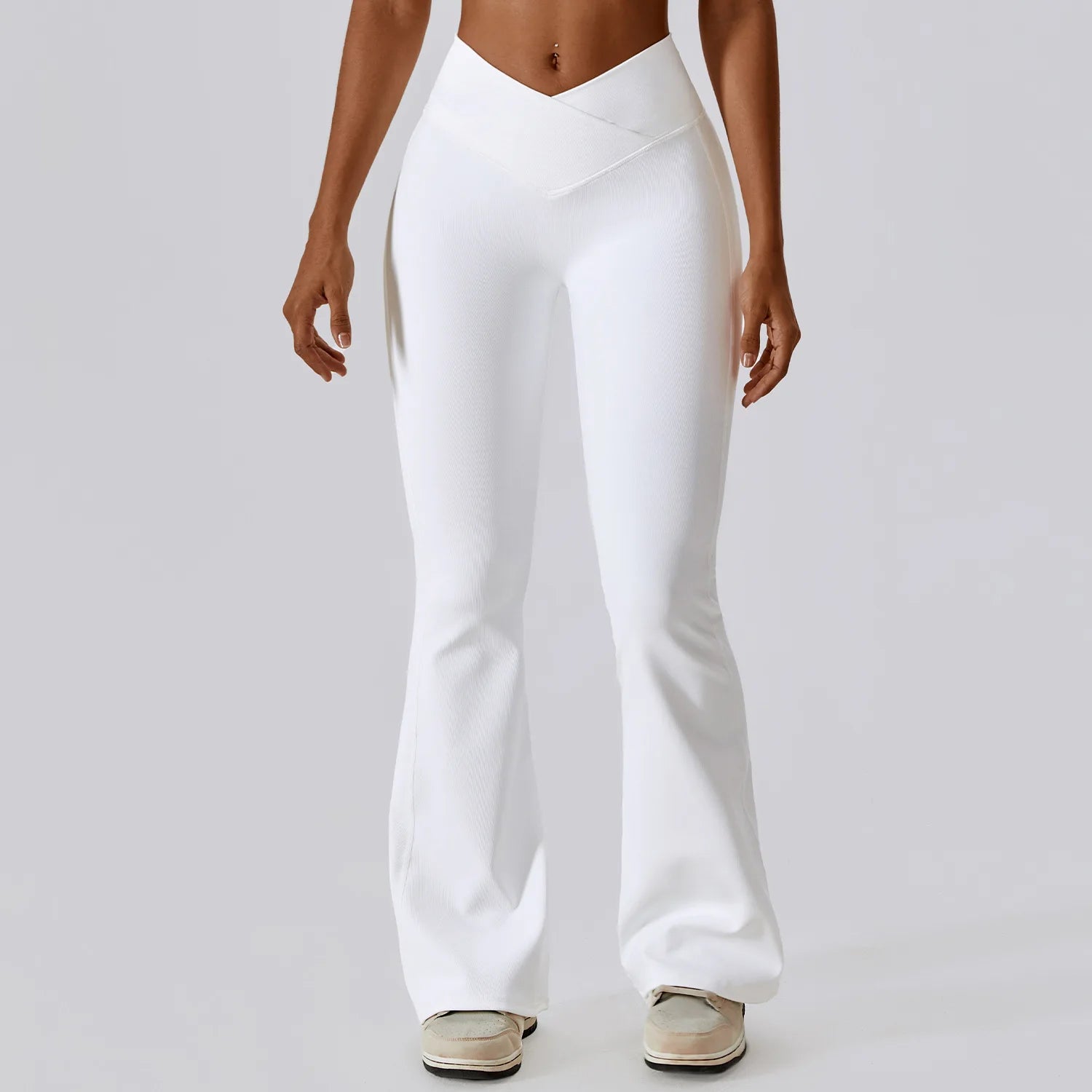 Women's Cross Waist Flared Leggings For Workout Outfits