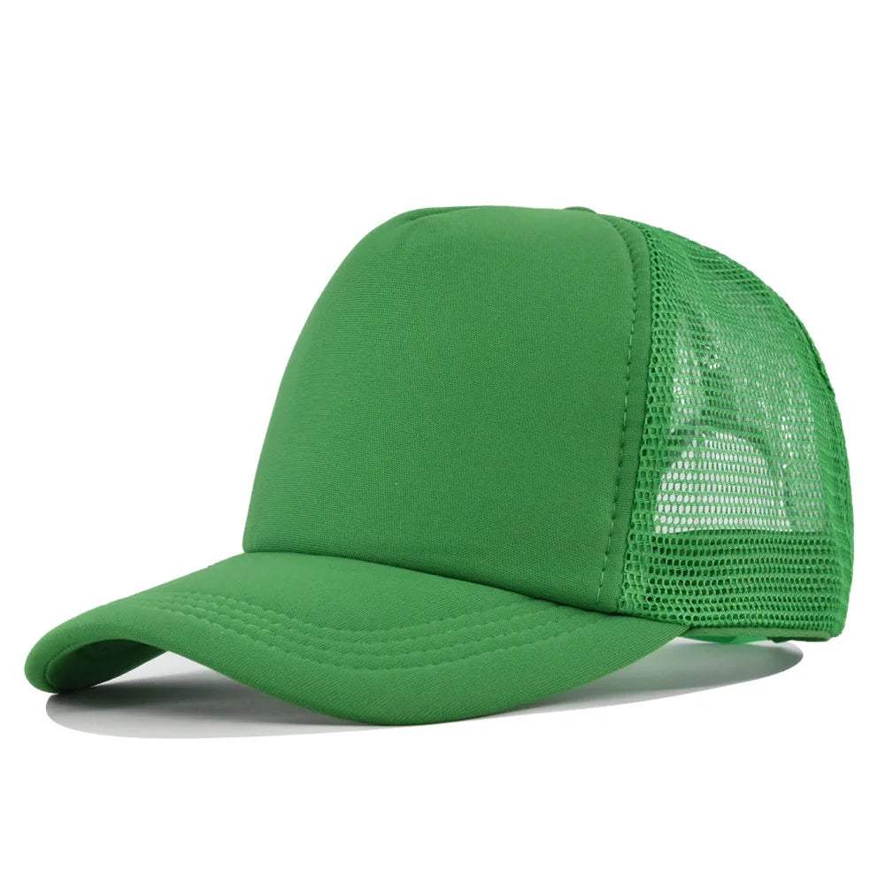 Plain Mesh Trucker Cap with Curved Brim Shape