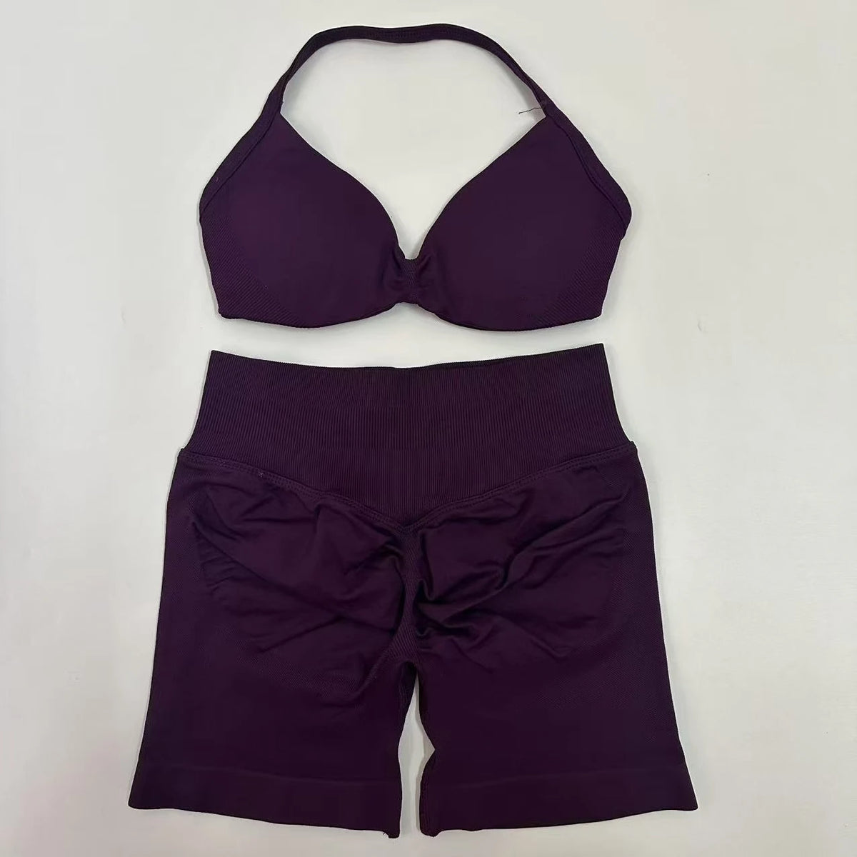 Women's Strappy Bra And Shorts Yoga Set For Workout Outfits