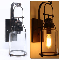 Outdoor Antique LED Loft Wall Lamp Glass Restaurant Cafe Bar Sconces Vintage Industrial Retro Wall Sconce for Bedroom