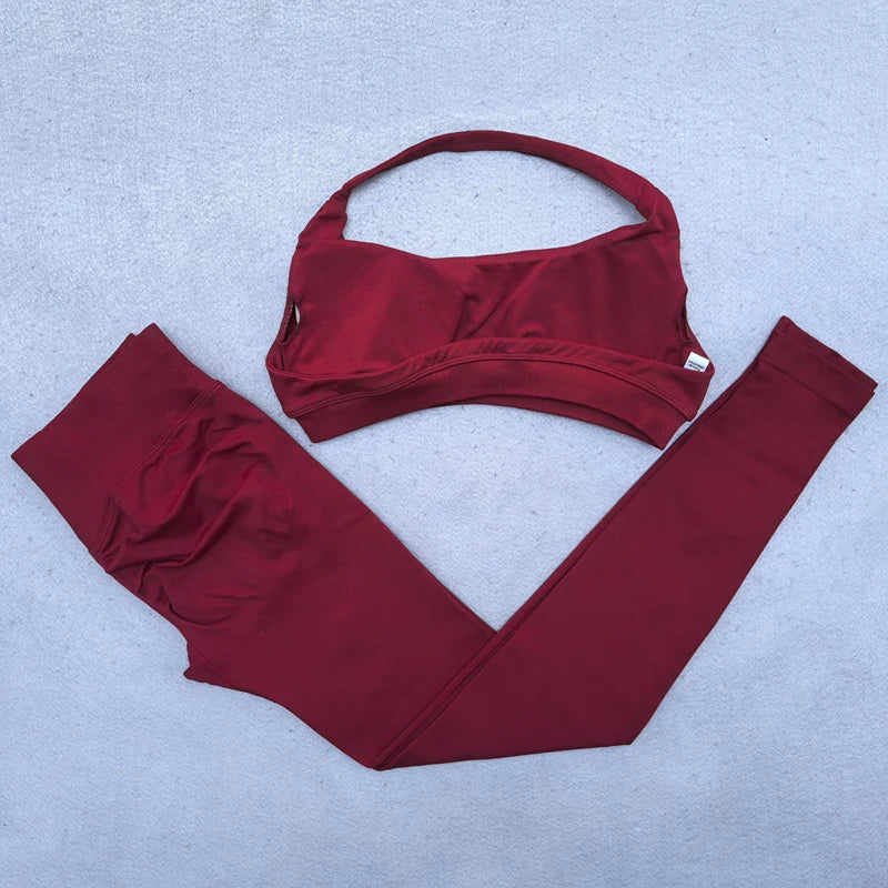Women's Halter Bra And Leggings Yoga Set For Workout Outfits
