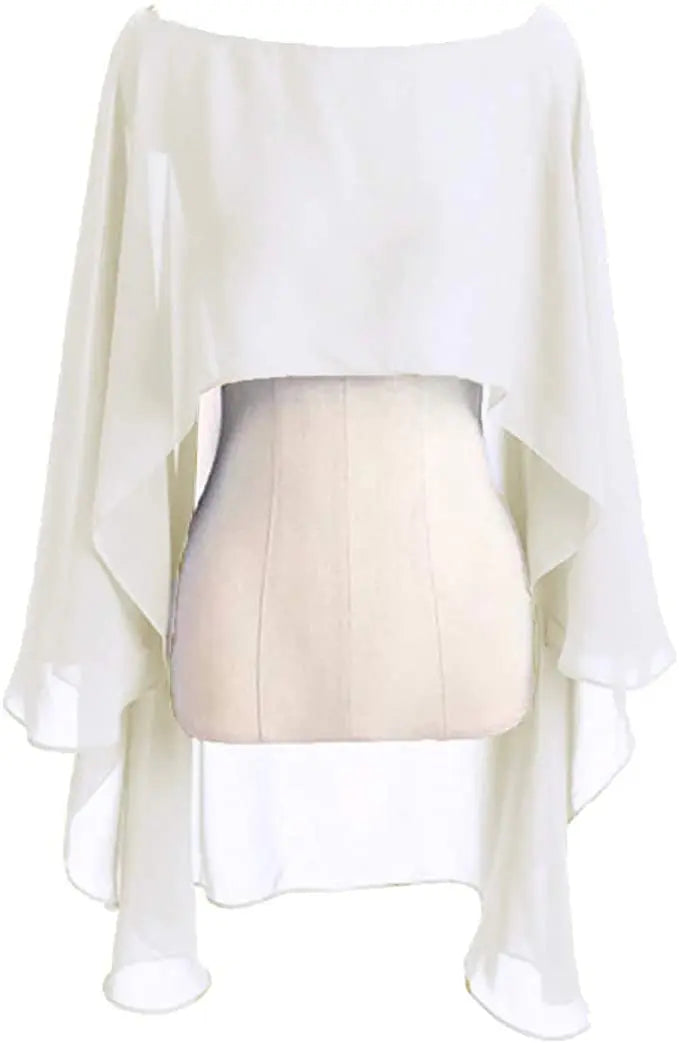 Layered Sheer Draped Cape for Layering over Outfits
