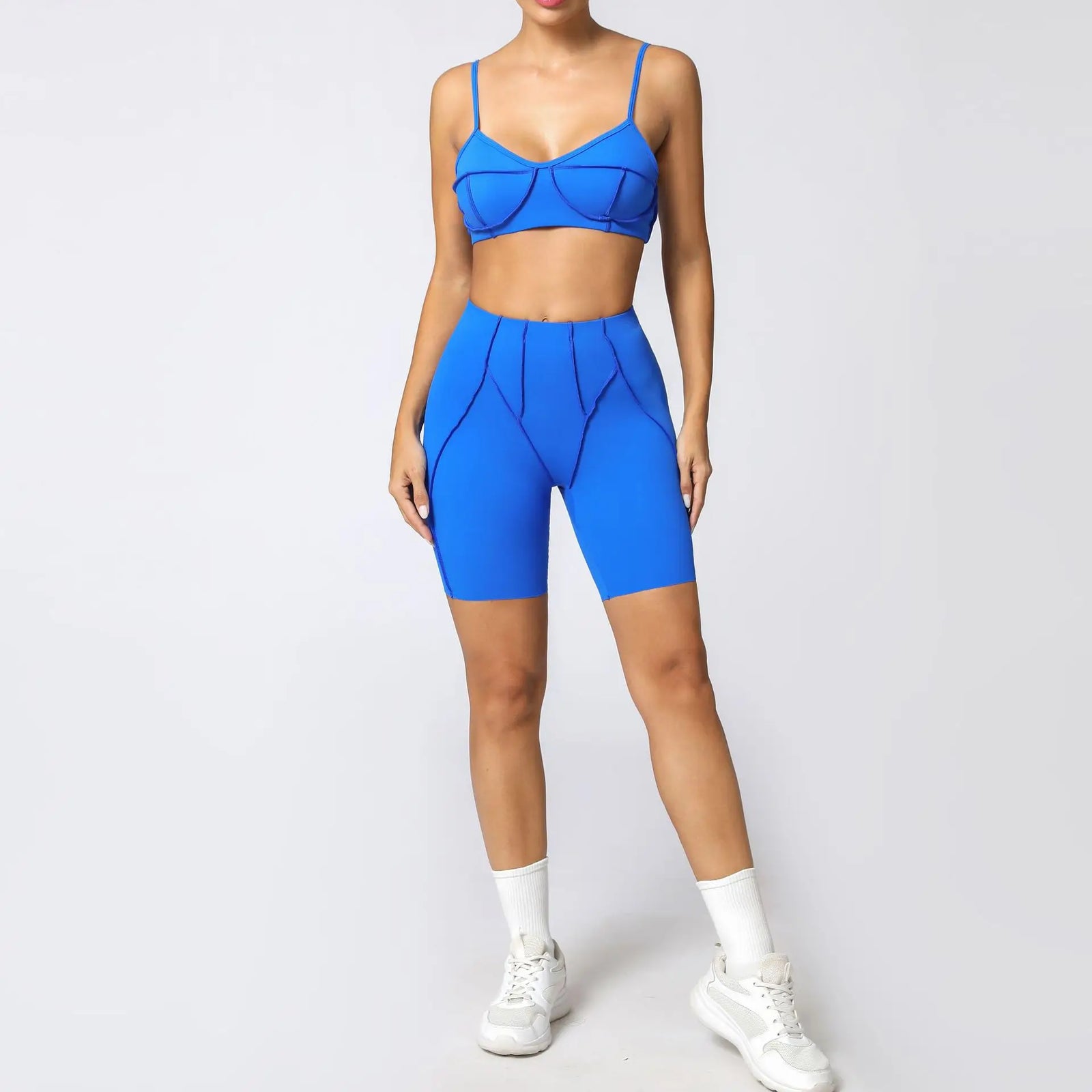 Women's Contrast Seam Bra And Leggings Yoga Set