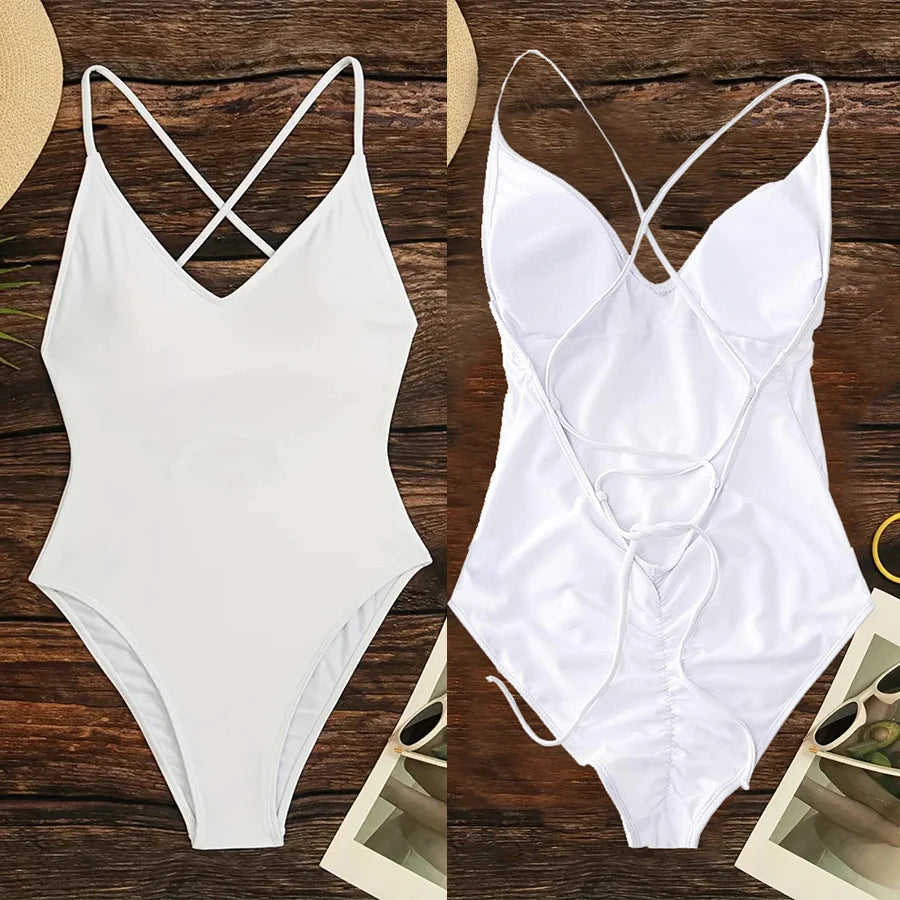 Plus Size Solid One-Piece Swimsuit