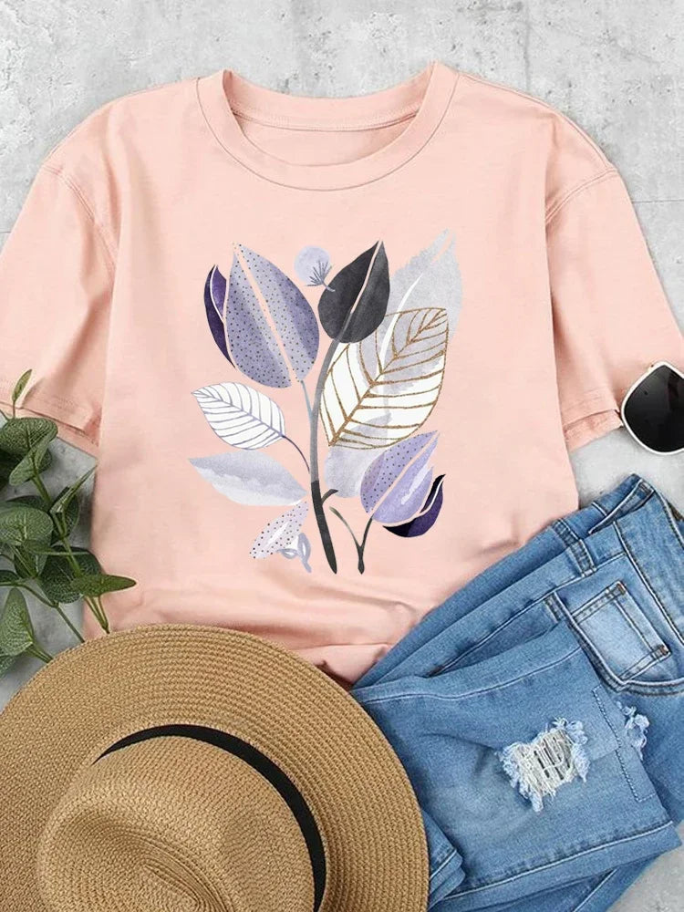 Women's Nature Graphic Modal Short-Sleeve Crewneck T-Shirt