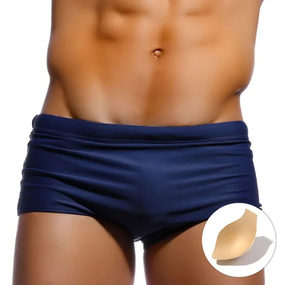 Men's Swimsuit Bottoms in Swim Boxer Brief Style for Beach and Pool Wear