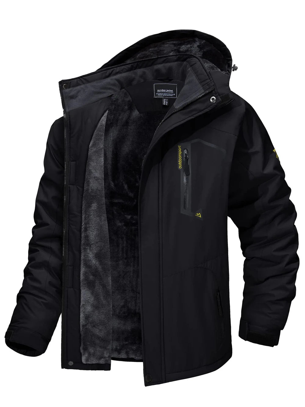 Men's Fleece Lined Hooded Zip Front Jacket