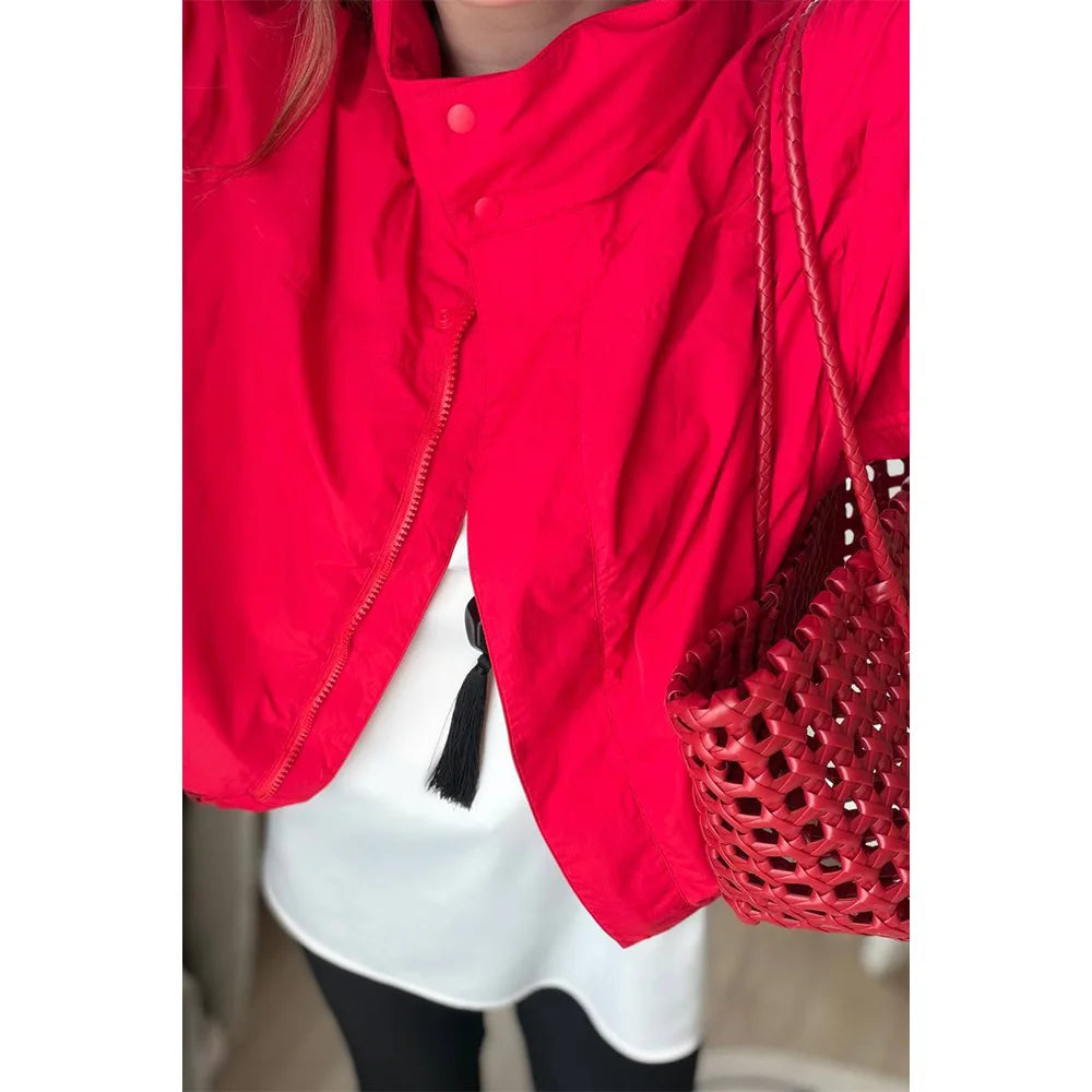 Women's Hooded Button-Front Outdoor Jacket
