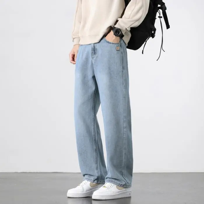 Men's Wide Leg Denim Jeans for Casual Everyday Wear
