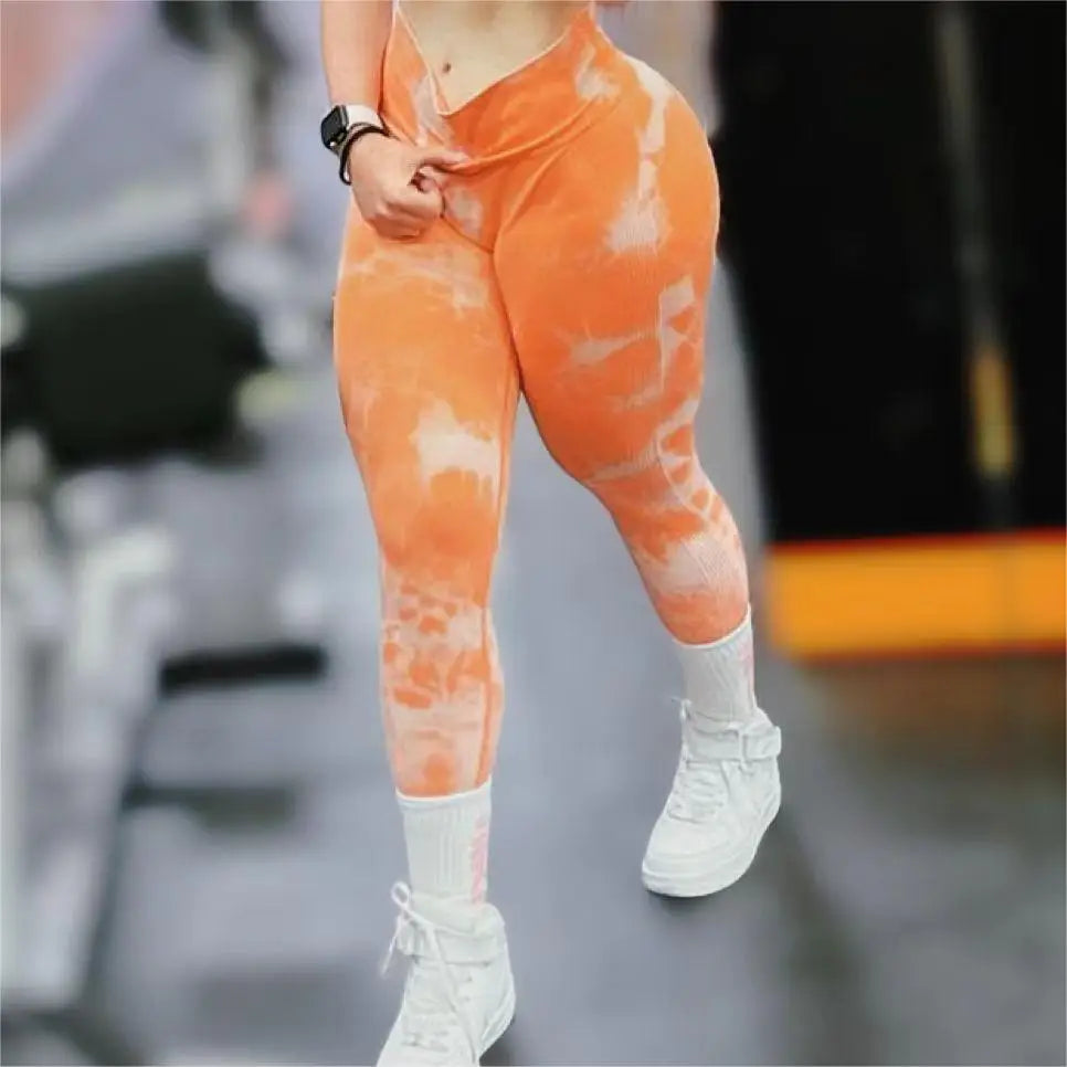 Women's Tie Dye Full Length Leggings For Workout Outfits