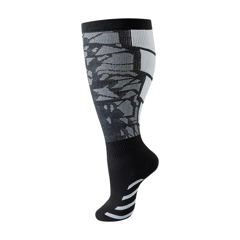 Plus Size Knee High Compression Socks with Pattern Options