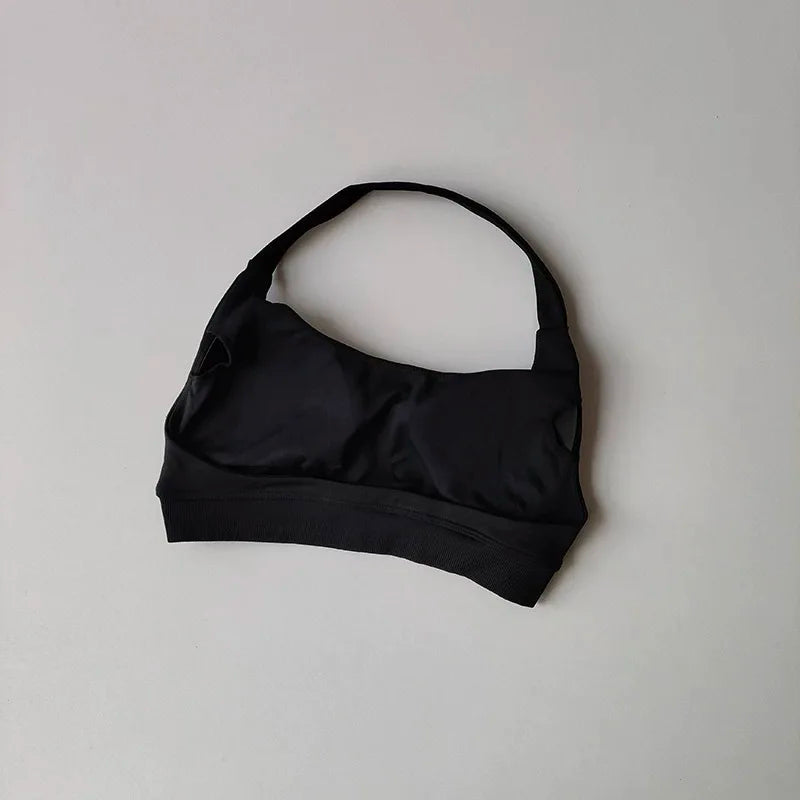 Women's Ruched Halter Neck Sports Bra
