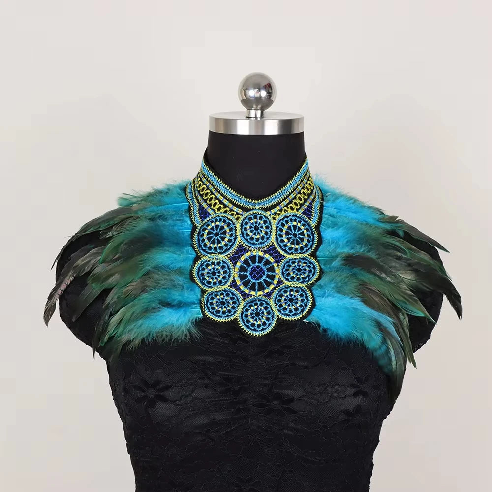 Feather Trim Shoulder Cape for Layering over Outfits