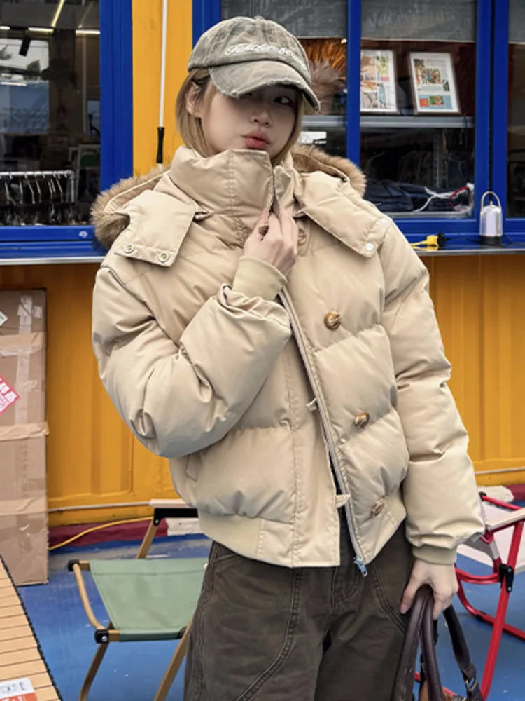 Women's Quilted Hooded Cropped Jacket for Layered Outfits
