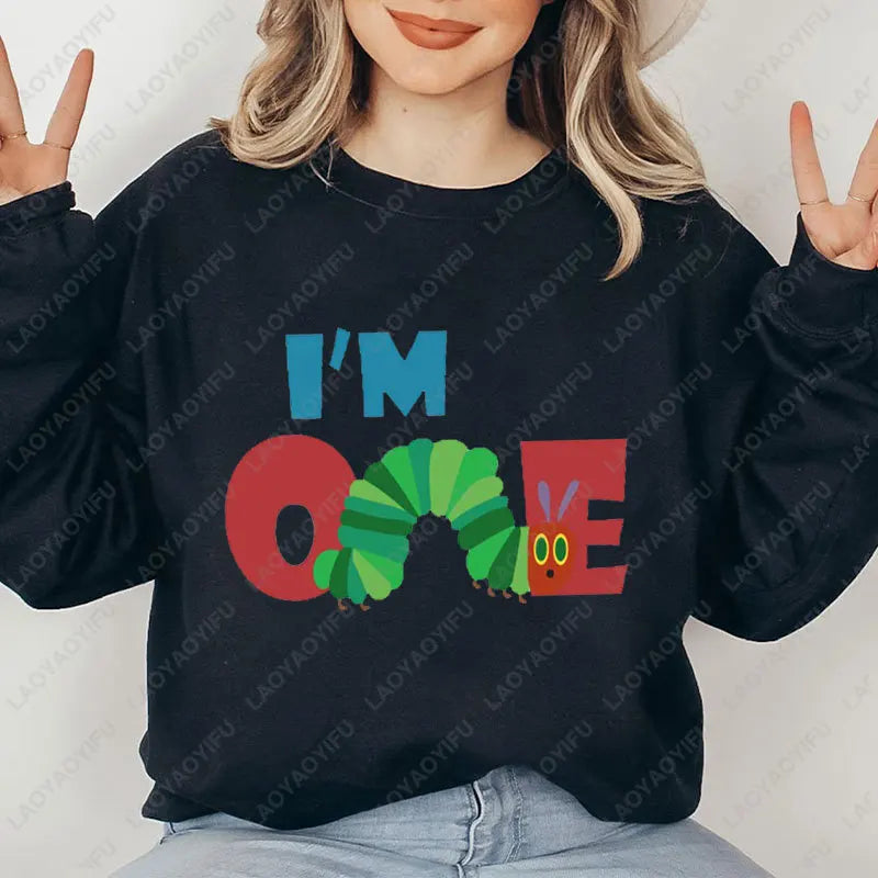 Caterpillar Graphic Long Sleeve Pullover Casual Sweatshirt for Layering