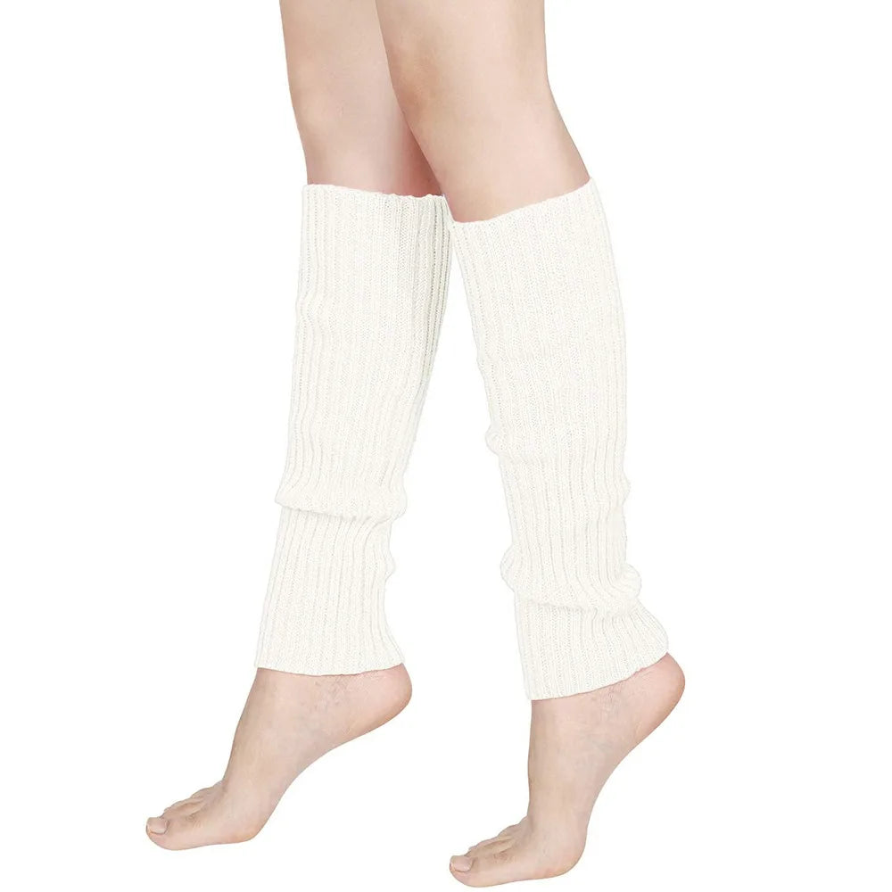 Colorful Ribbed Leg Warmers with Solid and Rainbow Options