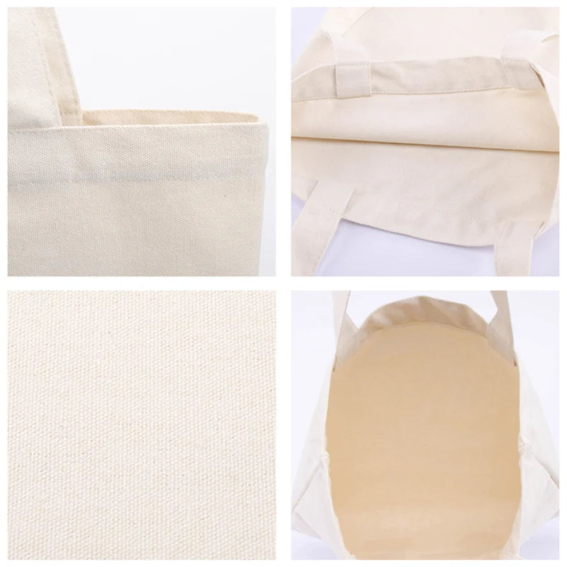 Plain Canvas Style Tote Bag with Long Shoulder Handles