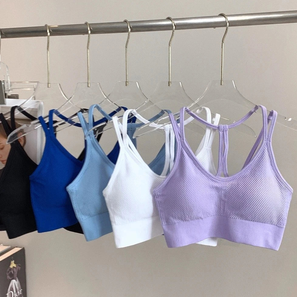 Women's Ribbed Scoop Neck Sports Bra