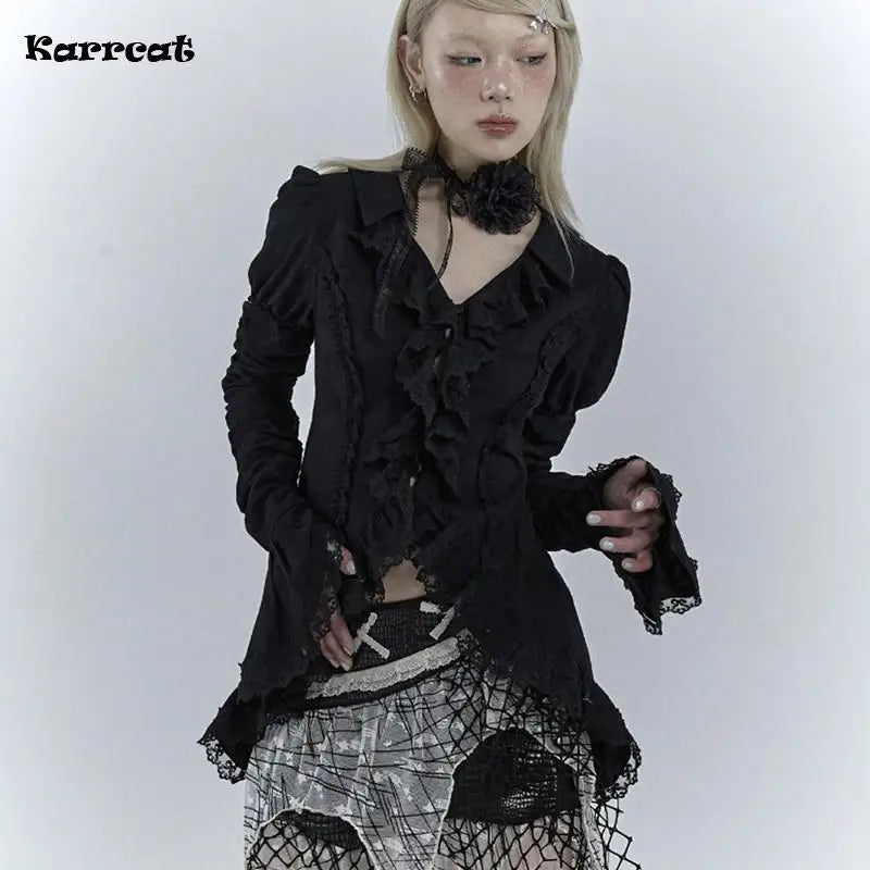 Women's Lace Detail Asymmetric Blouse