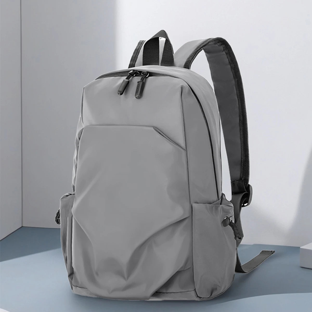 Compact Casual Backpack with Zipper Opening and Twin Shoulder Carry Straps