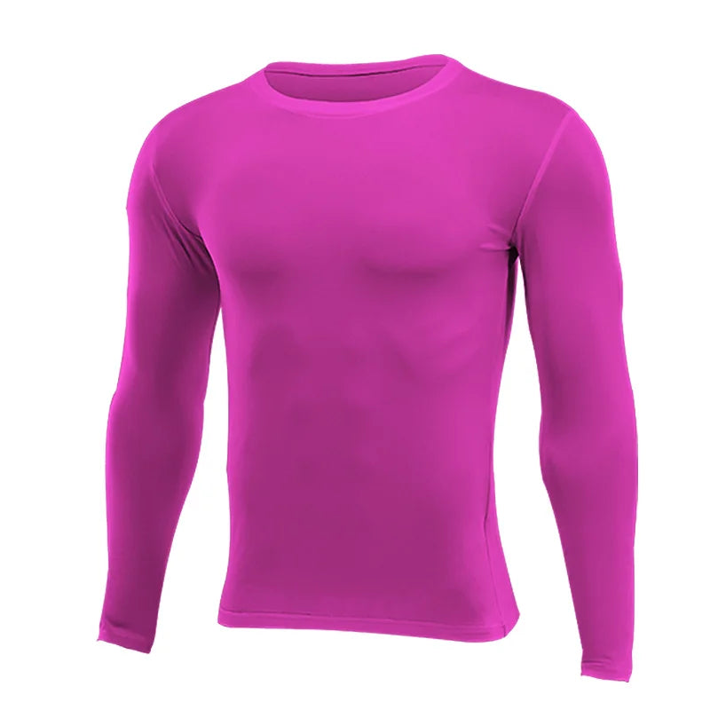 Fitted Crew Neck Long Sleeve Compression T Shirt