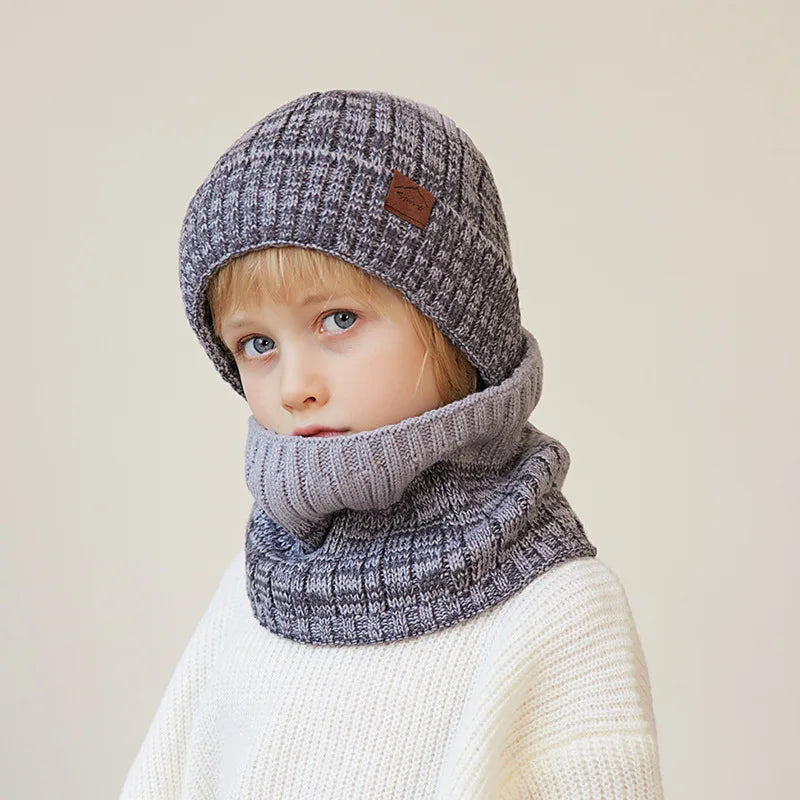Kids' Knitted Hat Scarf and Gloves Set with Two or Three-Piece Options