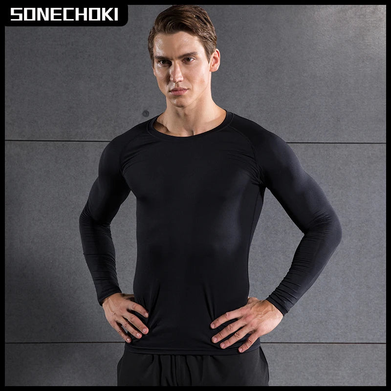 Men's Long Sleeve Crew Neck Training T-Shirt for Running