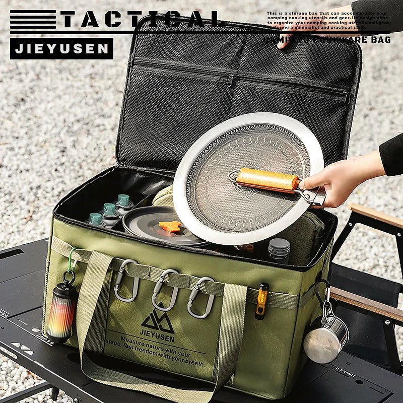 Backpack 30-42L Tactical Camping Storage Bag - Insulated Folding Box for Picnic, Tableware & Field Equipment Waterproof