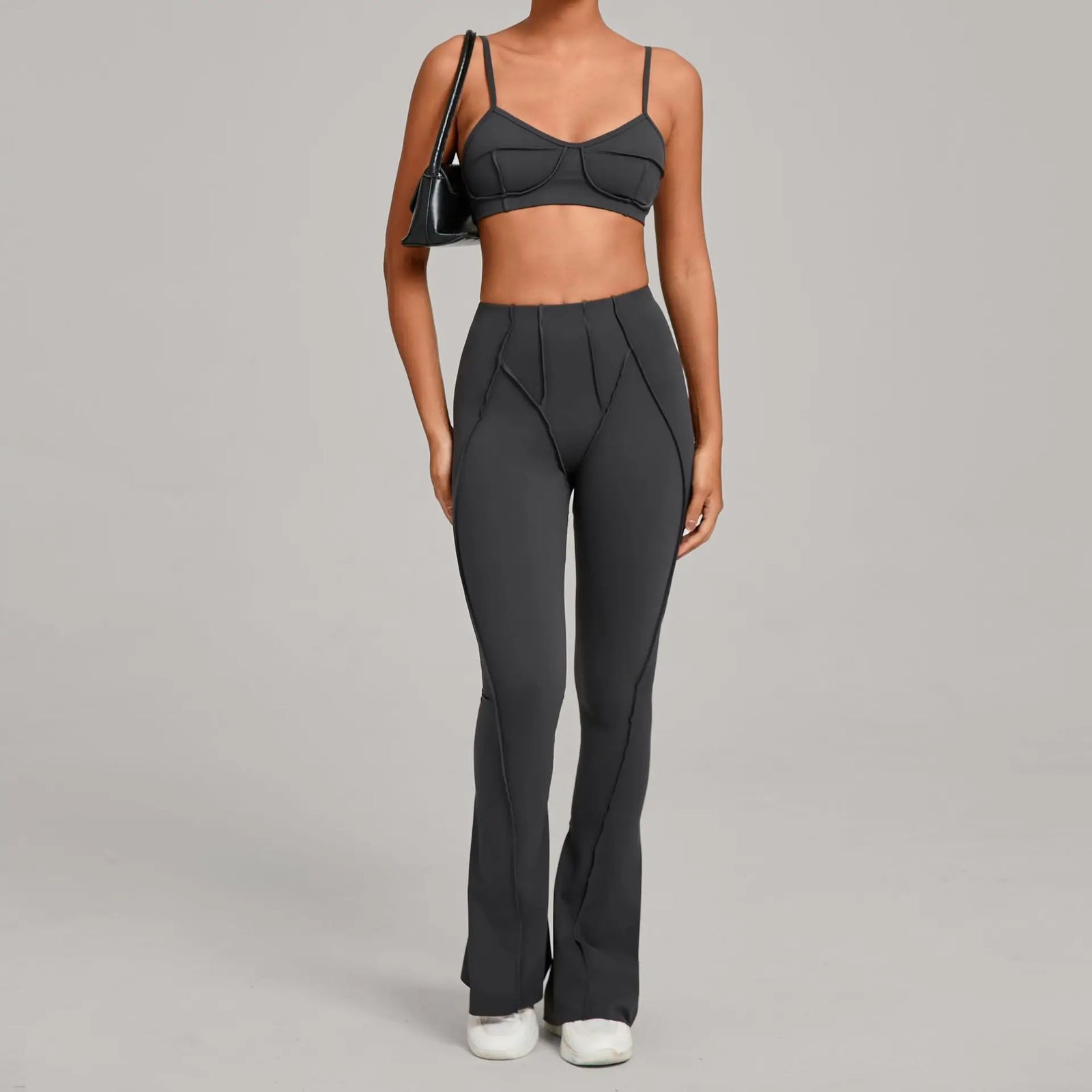 Women's Contrast Seam Bra And Leggings Yoga Set