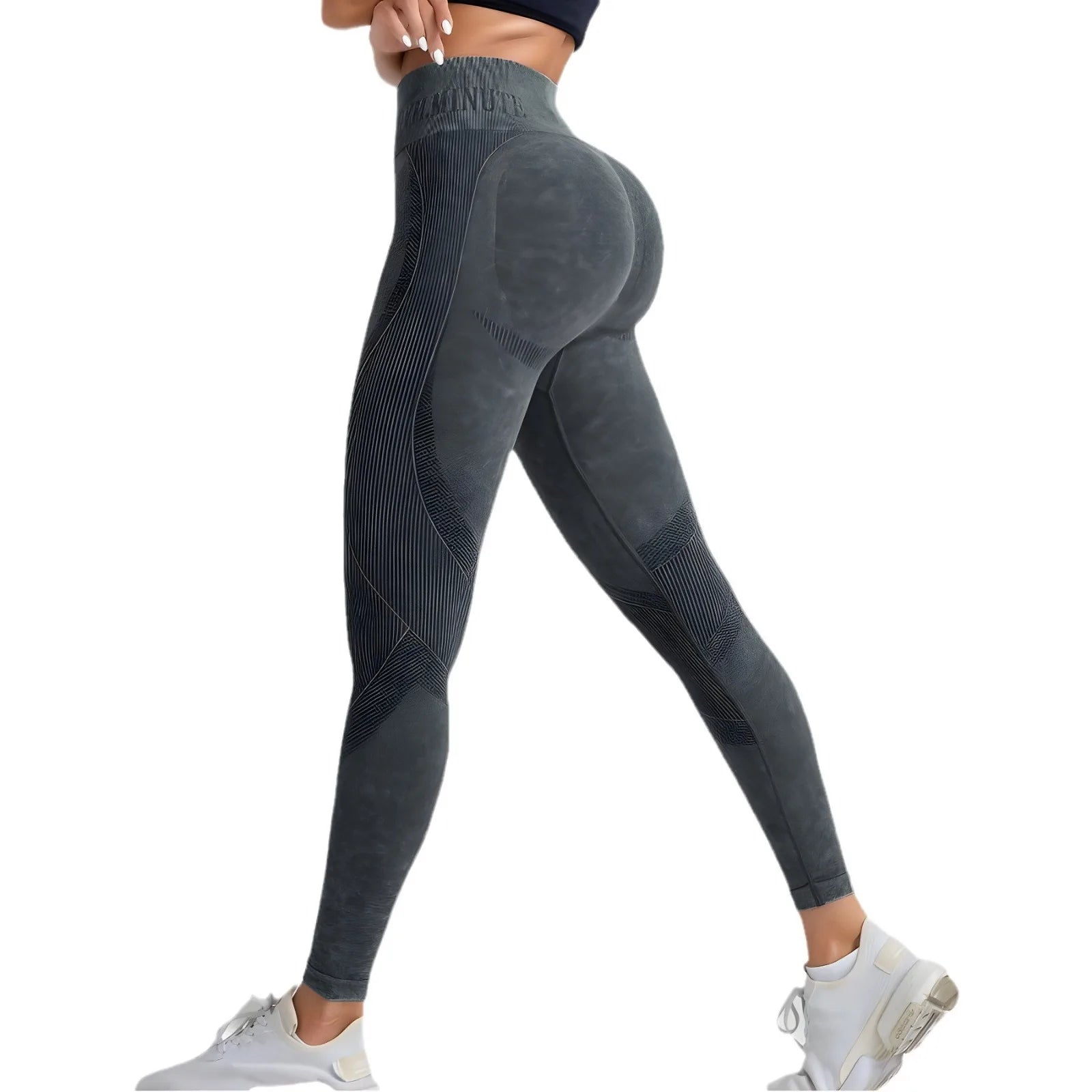 Women's High-Waist Seamless Washed-Look Ankle-Length Yoga Leggings