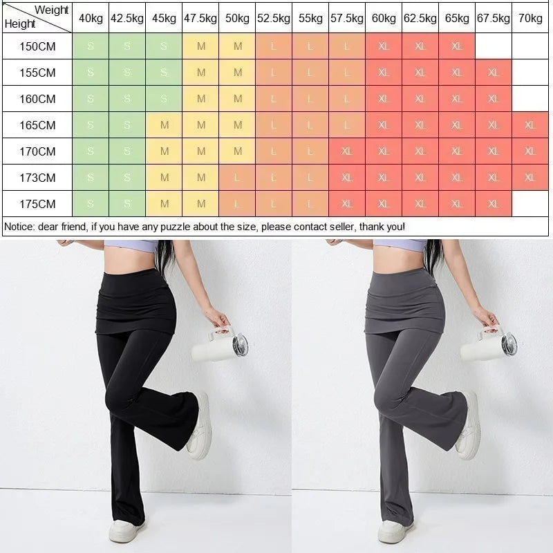 Women's Skirted Flared Workout Pants