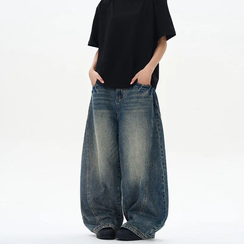 Men's Wide Leg Denim Jeans for Casual Everyday Wear