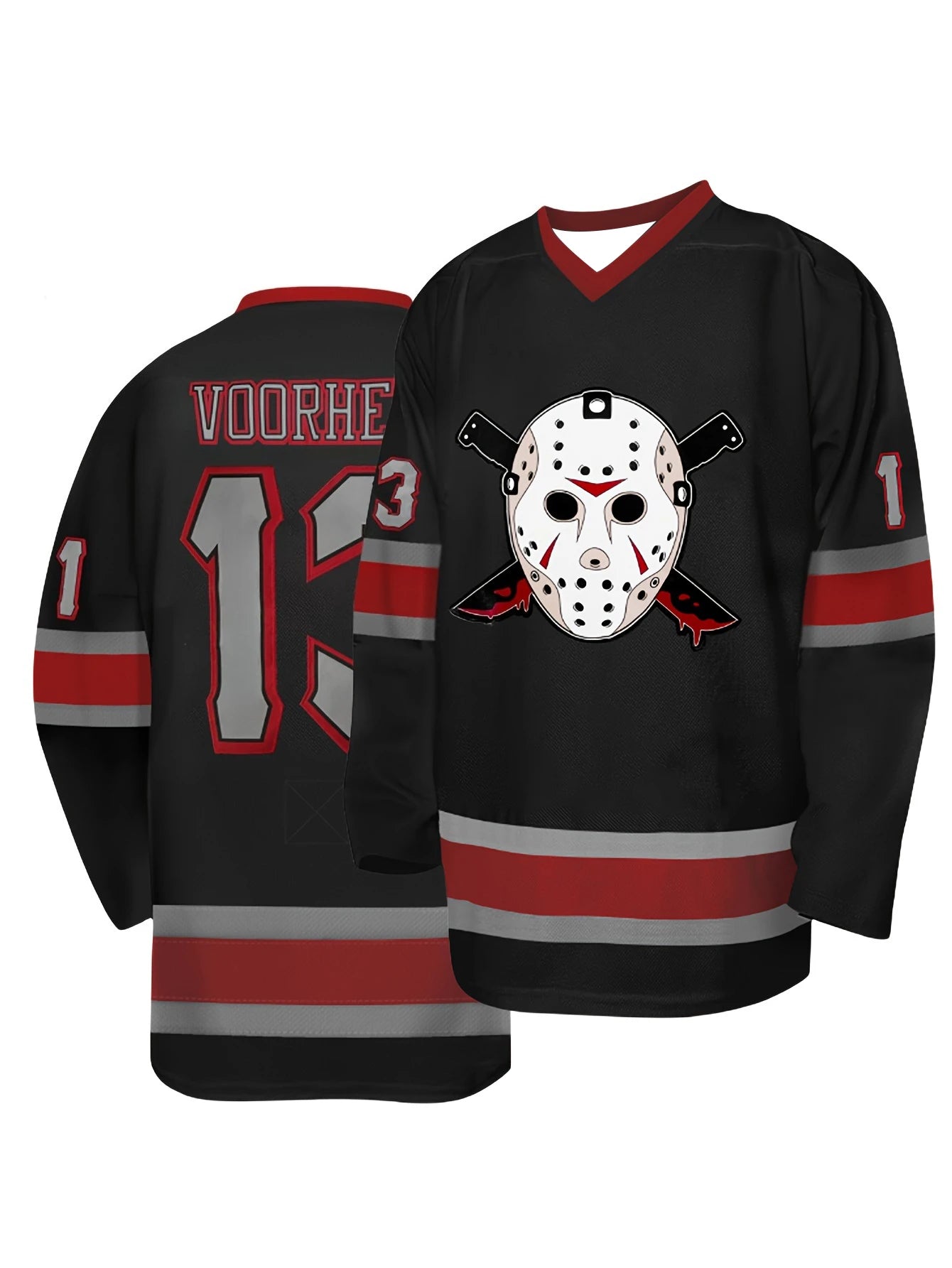 Voorhees Number Thirteen Long Sleeve Jersey For Sports Outfits