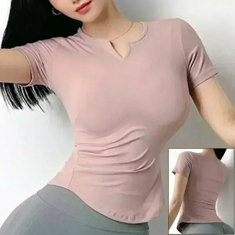 Women's Fitted Short-Sleeve Workout Top