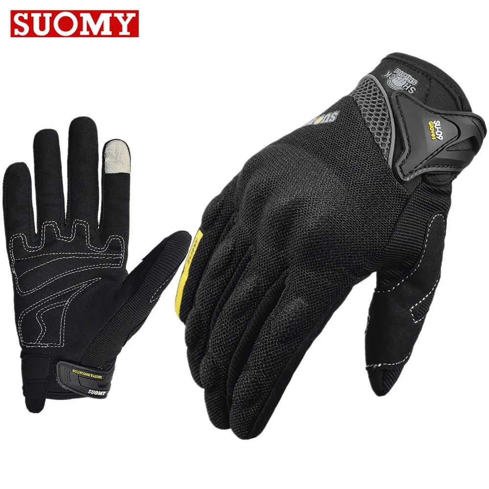 Full Finger Motorcycle Gloves with Shaped Knuckle Panels