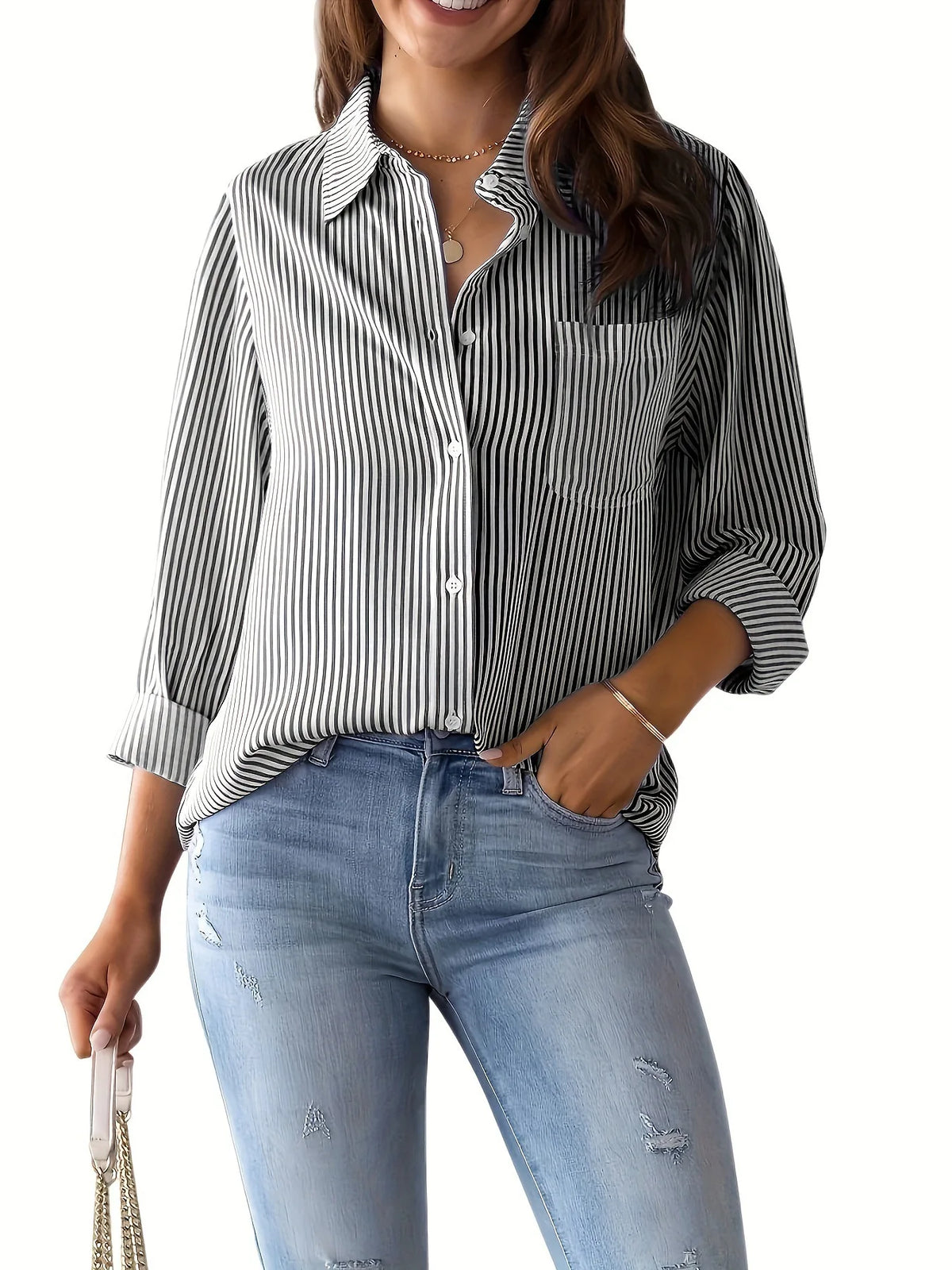 Women's Striped Long Sleeve Shirt