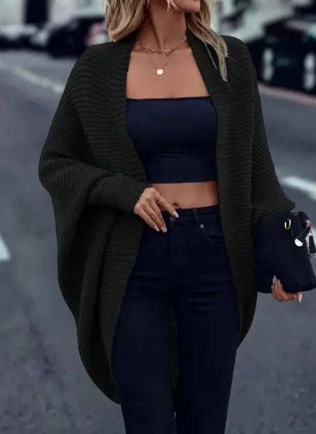 Women's Open Front Shawl Collar Cardigan Casual Knit Layer