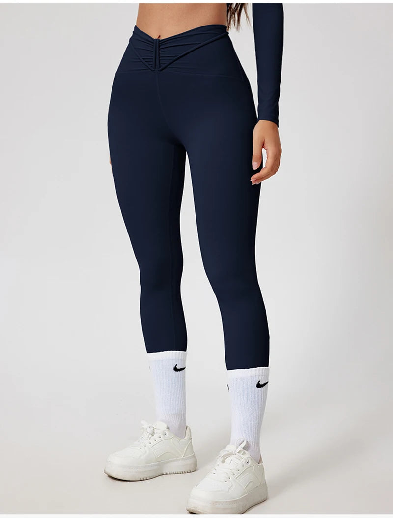 Women's Long-Sleeve Crop Top and Leggings Workout Set