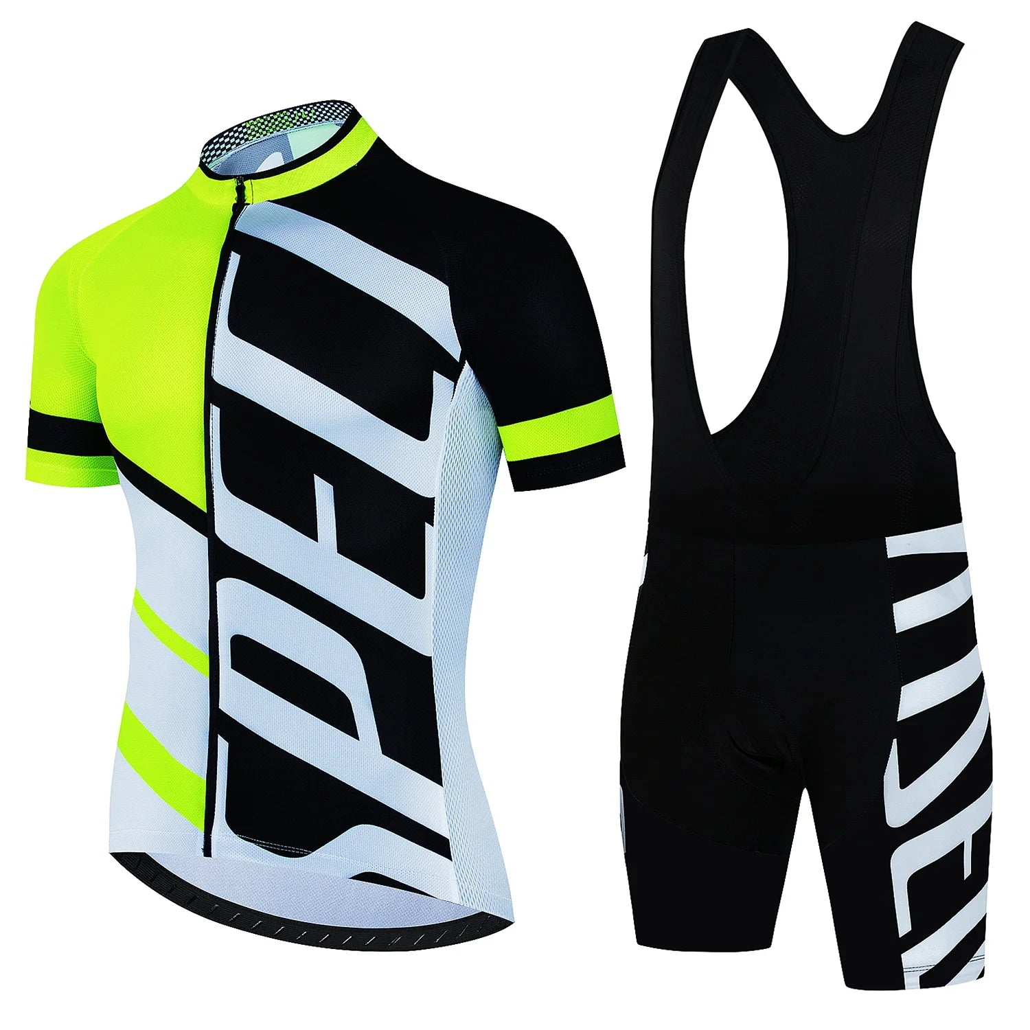 Men's Summer Cycling Jersey and Bottom Set with Zip-Front Top Styles