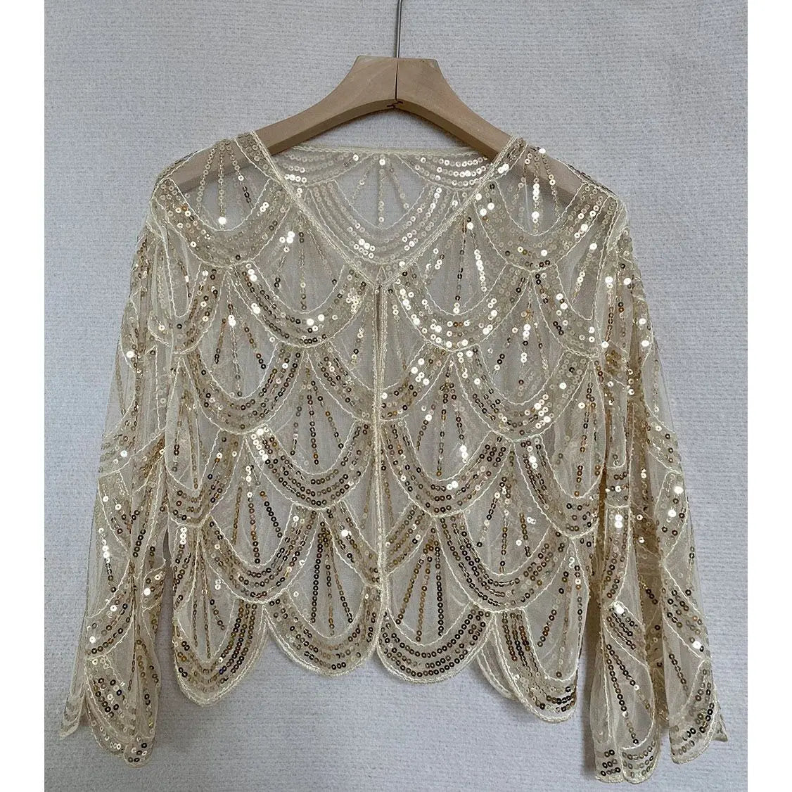 Scalloped Sequin Capelet for Layering over Dresses and Tops