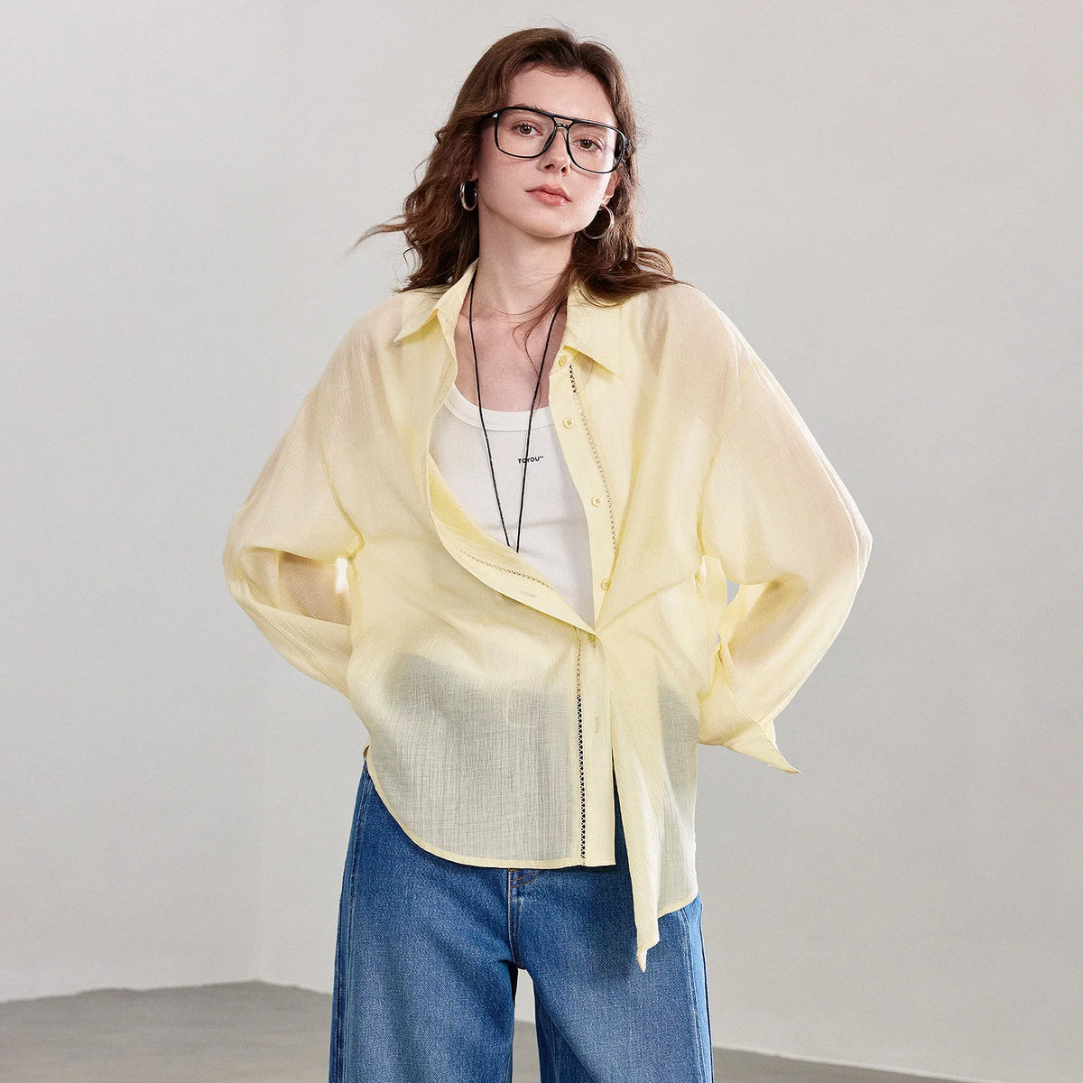 Women's Long Sleeve Button Front Shirt