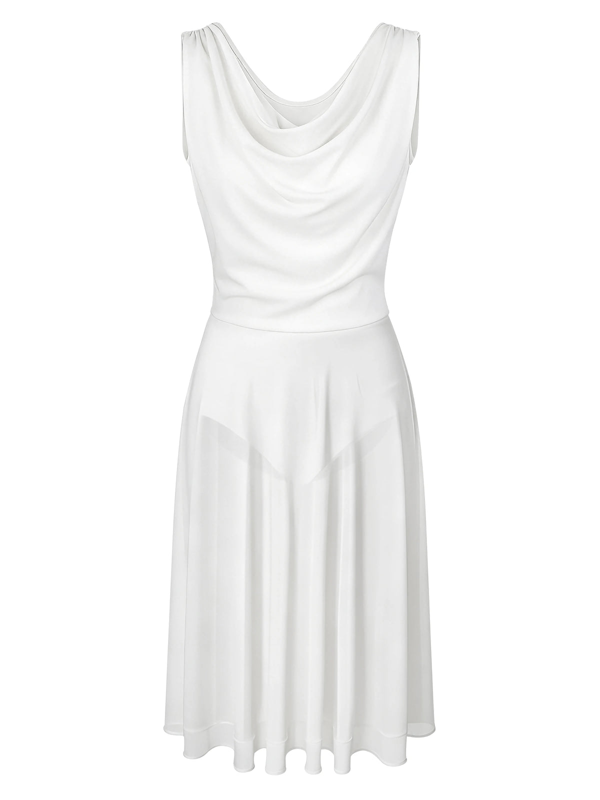 Women's V-Neck Lyrical Dance Dress with Low Back and Mesh Overlay