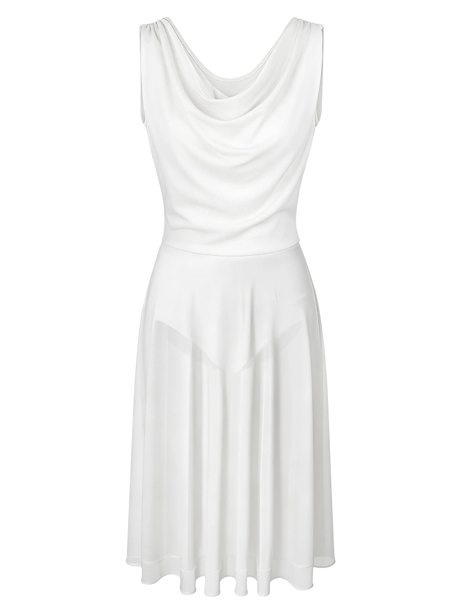 Women's V-Neck Lyrical Dance Dress with Low Back and Mesh Overlay