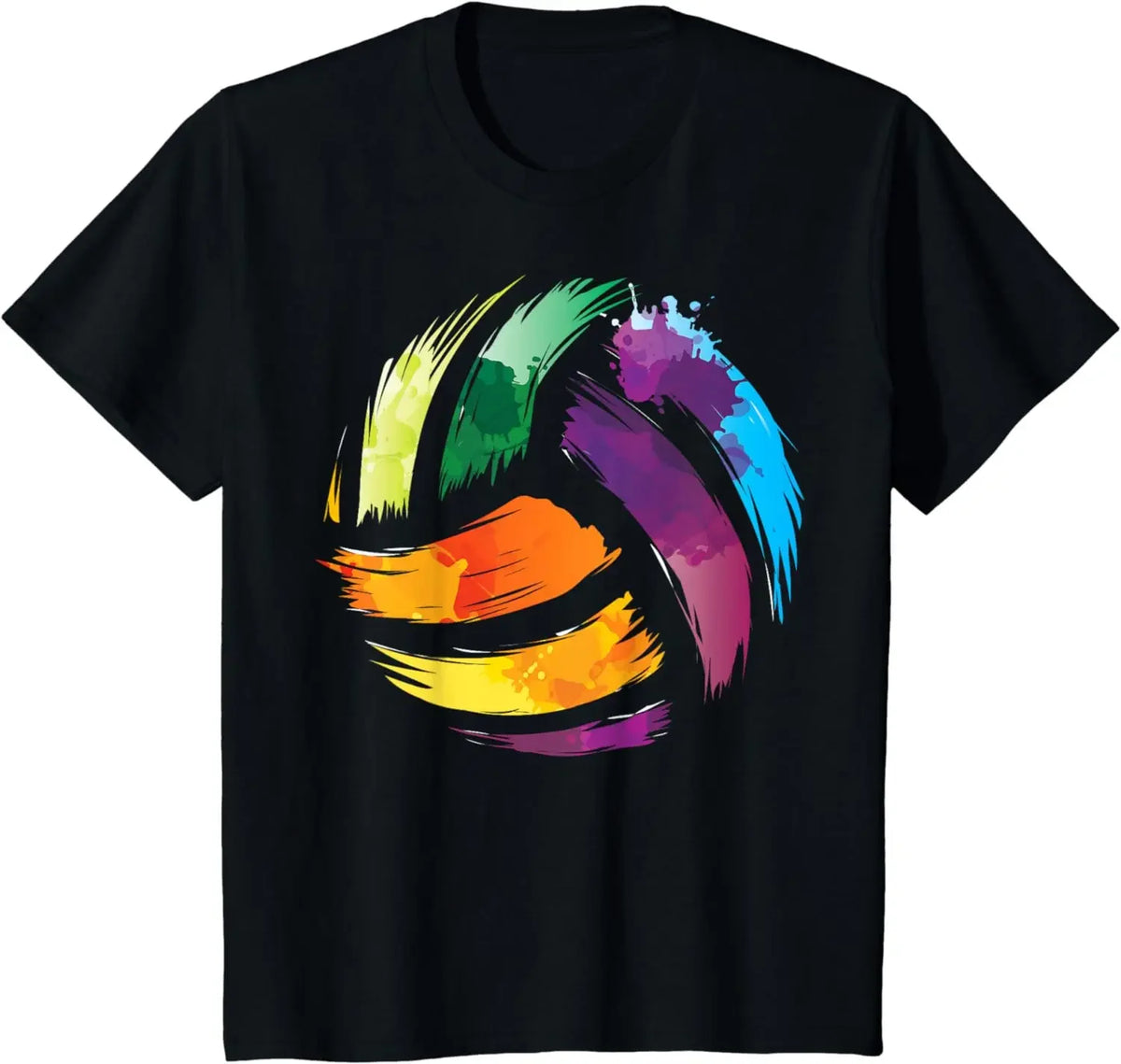 Colorful Volleyball Graphic Short Sleeve T-shirt For Sports Outfits